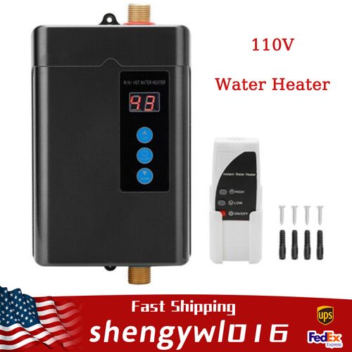 Tankless Electric Instant Hot Water Heater Shower Boiler Kitchen Bathroom 110V