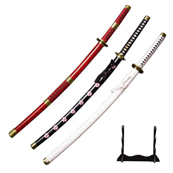 Sword Valley Handmade Katana Japanese Samurai Sword, Roronoa Zoro Anime Swords, Kitetsu, Shusui, Wado Ichimonji, 3 Piece Set Regular Version