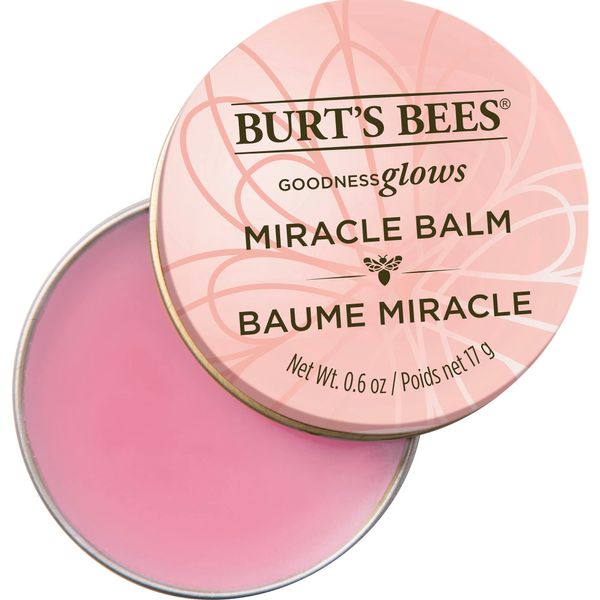 Burt's Bees Lip Balm, Multi-purpose Hydrating Balm Tin For Lips, Face, Cuticles, Body & Hair Flyaways, Goodness Glows Miracle Balm, 17g