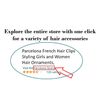 Parcelona French Arch Extra Large Black 13 Teeth Interlocking Side Hair Combs Pair