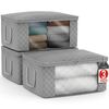 Sorbus Foldable Storage Bag Organizers Large Clear Window & Carry Handles 3-Pack