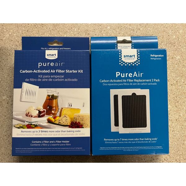 Smart Choice PureAir Carbon Activated Air Filter Starter Kit + Replacement 2 Pk