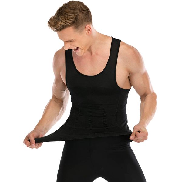 Mens Compression Shirt to Hide Gynecomastia Moobs Slimming Body Shaper Vest