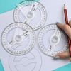 2PCS 360 Degree Angle Measure Circle Protractor 360 Degree Protractor for School Classroom Office Drafting Measuring