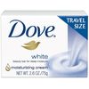 Dove White Travel Size Bar Soap With Moisturizing Cream 2.6 oz (Pack of 2)