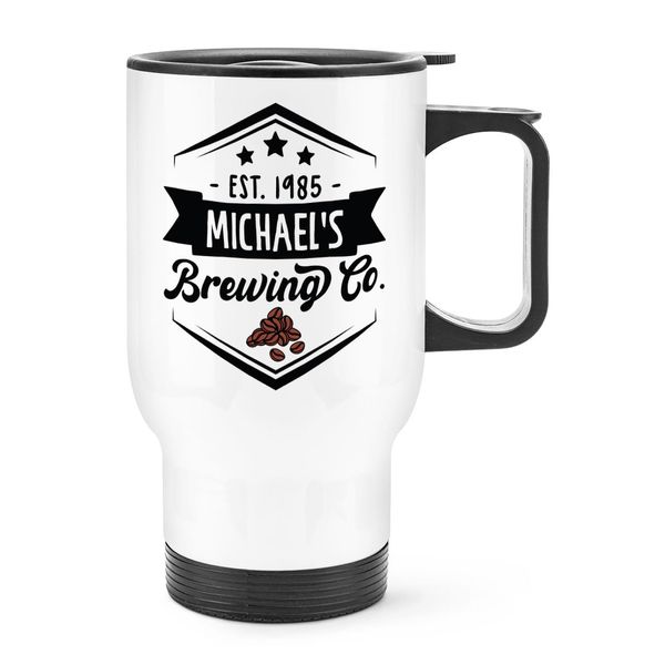 Personalised Coffee Brewing Co Travel Mug Cup with Handle