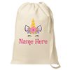Custom Name Girls Unicorn Laundry Bag: Canvas Laundry Bag