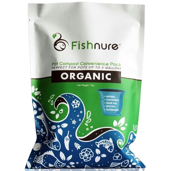 Fishnure Humus Compost Fish Fertilizer- 1 LB Convenience Pack - Odorless Orga...