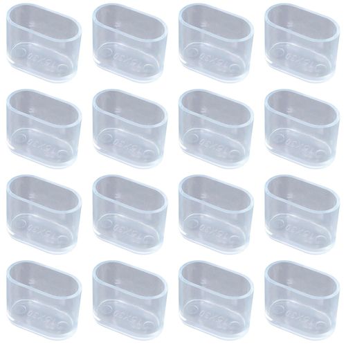 FMHXG 16PCS Transparent Oval Table and Chair Leg Covers 15x30mm Plastic Thickened Non-Slip Chair Protector PVC Furniture Mat Table Leg Covers Floor Protector for Living Room Bedroom Kitchen