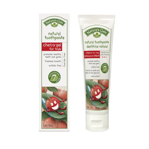 Nature's Gate Natural Toothpaste without Fluoride, Cherry Gel, 5 oz (141 g) (Pack of 4)