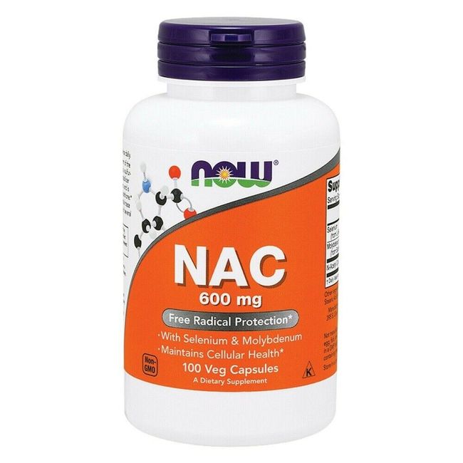 NOW Foods NAC N Acetyl Cysteine 600 mg 100 Veg Capsules