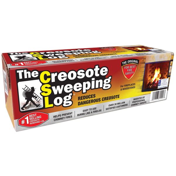 Creosote Sweeping Log for Fireplaces and Woodstoves, Chimney Maintenance Firelog