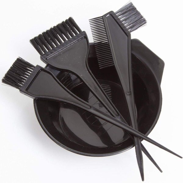 4 Pcs Hair Colouring Tools, Hair Dyeing Tool Set Hair Tinting Tool Brush Double-sided Coloring Comb and Bowl Set Kit Hair Dye Brush Kit Hairdressing Tool for Salon, DIY