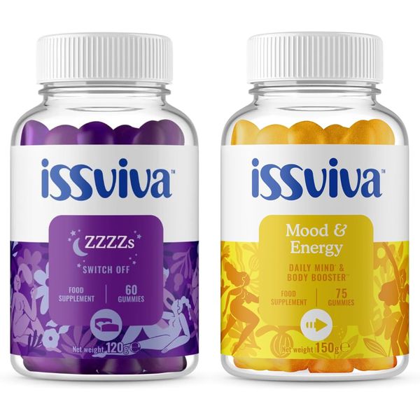 Issviva Gummies Sleep Aid, Mood and Energy Bundle Supplements with Vitamins for Women - 135 gummies