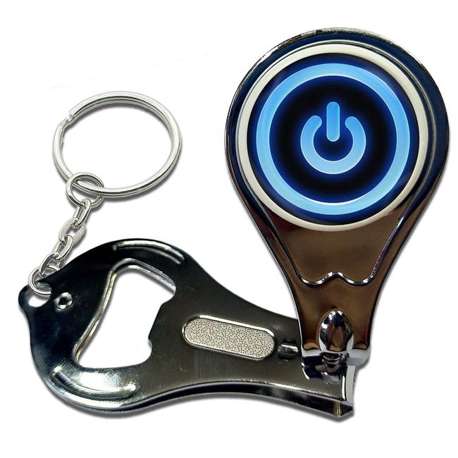 BadgeBeast.co.uk Power On/Off - Key Ring Bottle Opener and Nail Clipper