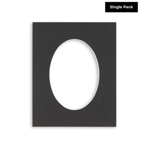 CountryArtHouse Black Acid Free 5x7 Oval Picture Frame Mat with White Core Bevel Cut for 4x6 Pictures - Fits 5x7 Frame - Pack of 1 Matboard