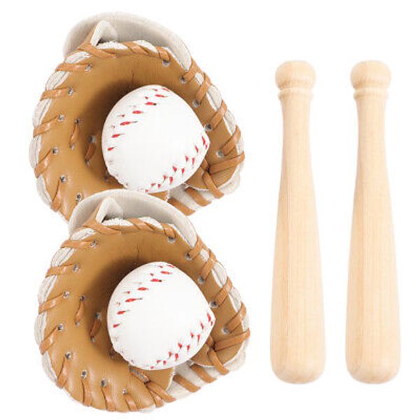 2 Sets Miniature Baseball Bat Sports Balls Softball House Decoration Child