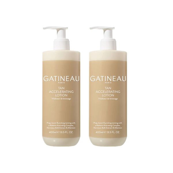 Gatineau - Tan Accelerating Lotion Duo Pack (400ml x 2 Bottles), Enhance Natural Tanning, For Face & Body