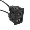 2 USB Port Dash Flush Panel Mount Extension Cable Adapter Kit For Car Truck SUV