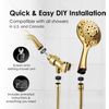 Aquarius Gold Shower Head With Handheld Sprayer, 6 Spray Settings High Pressu...
