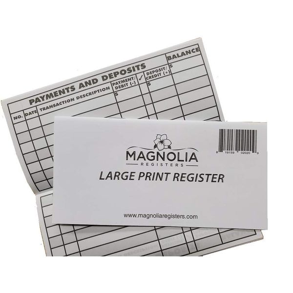 10 Pack Large Print Low Vision Checkbook Registers, 3" x 6", Check Registers for Personal Checkbooks