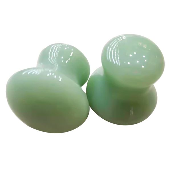 Beatifufu Face Roller 2pcs Mushroom Head Massage Stone Skin Care Tools for Face for Face Eye Massagers Green Mushroom Scraper Massaging Mushroom Shaped Massagers Facial Scraping Board