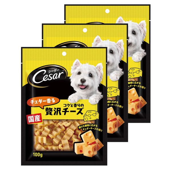 Caesar Dog Treats Snacks Cheddar Rich Scented Luxury Cheese 3.5 oz (100 g) x 3 (Bulk Purchase)