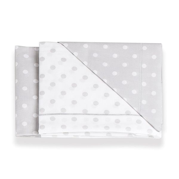 Italbaby 3 Piece Dotted Cot Sheet Set, Light Grey, Multi-Color, One Size