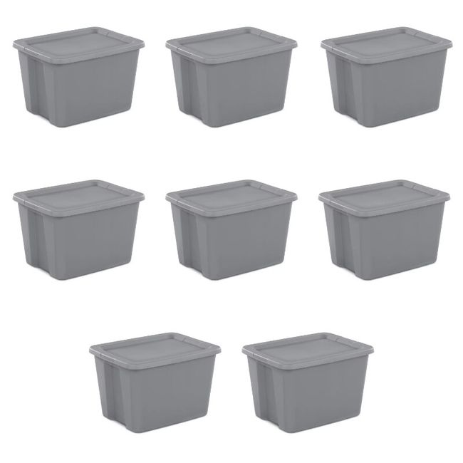 12 Gallon Heavy Duty Latching Plastic Storage Box, Black Base/Blue Lid, Set  of 4 - AliExpress