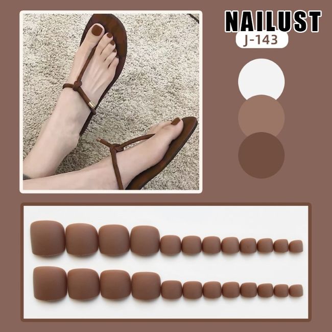 Toe Nails  [Set of 24] Nail Tips Nail Tips Nail Stickers False Nails False Nails Present Paste Nails Peelable Summer Nails Nail Supplies Nail Art Nail Parts NAILUST