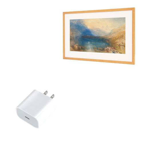 BoxWave Charger Compatible with CANVIART Canvia Smart Digital Canvas Display and Frame - PD GAN miniCube (30W), 30W Tiny PD GAN Type-C Wall Charger - Winter White