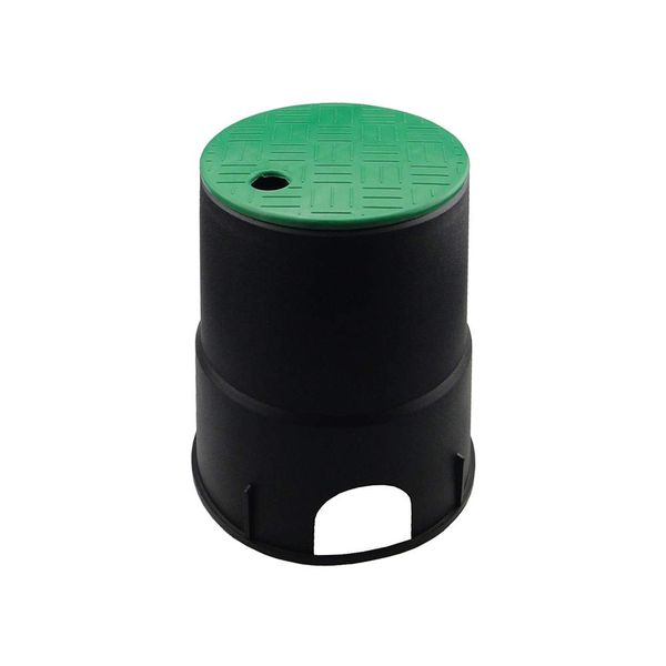 Qcwwy Accessories, Cover Plastic Sprinkler System Valve Box Cover Black Box Green ICV Valve Cover 6 Inch Garden Lawn Underground Valve Box (Black,Green)