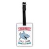 Gift Base Beware Crazy Shark Lady Visual Luggage Tag with Black Strap