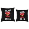Ping Pong Table Tennis Paddle Ping Pong Takes Balls Throw Pillow