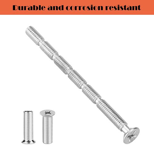 ZHIQIN 24Pcs M3 Door Handle Screws Sleeve Fixing Screws Connecting ​Sleeve Male to Female for Door Handle Roses Knobs and Escutcheons,Nickel Color