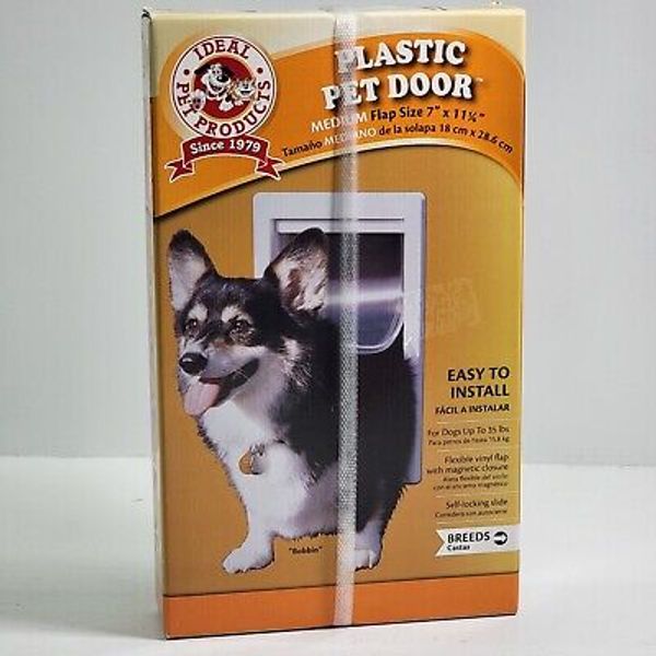 Pet Dog Cat Easy Door Medium Flap 7" x 11" Ideal Pet Products Doggy Door Locking