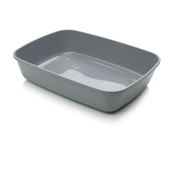 SAVIC Isis Cat Litter Tray, 50 cm, Cold Grey