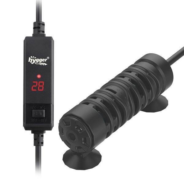 hygger Aquarium Heizstab 100W,Mini Aquarium Heizung mit LED-Digitalanzeige,Small Fish Tank Heater Aquarium Betta Heater for 37-98L Freshwater Aquariums