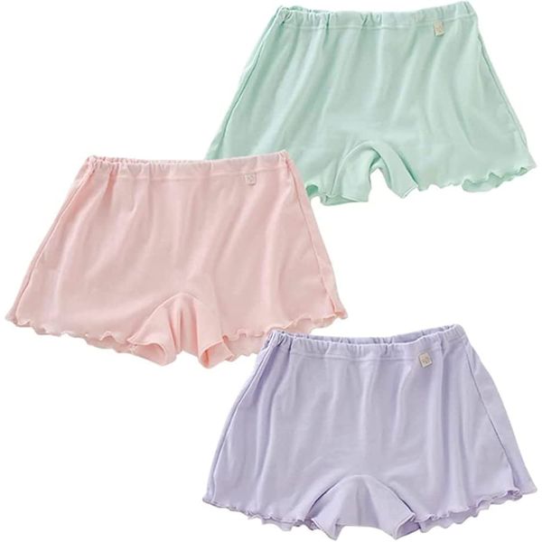 Chuckle Baby TC420 Trunks, Women's, Shorts, Underwear, One-Piece Length, Non-Tightening, Cotton, Assorted BU Set (Set of 3)