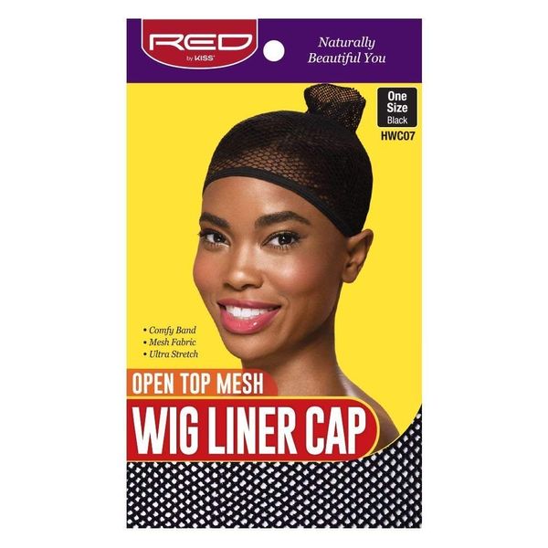 Red by Kiss Mesh Wig Liner Cap, Open Top-1PC Black