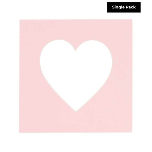 CountryArtHouse Soft Pink Acid Free 22x22 Heart Picture Frame Mat with White Core Bevel Cut for 18x18 Pictures - Fits 22x22 Frame - Pack of 1 Matboard Show Kit with Acid Free Backing & Clear Bag