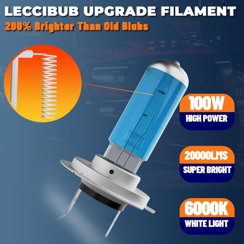 LECCIBUB Headlight Bulbs Compatible With Hyundai Kona 2018-2020, H7 High Beam + H7 Low Beam + H11 Fog Lights Halogen Light Bulb Combo, Super Bright 6000K White, Plug and Play, Pack of 6