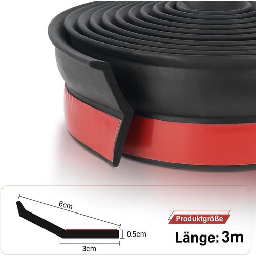 Universal Garage Door Seal 3m, Multipurpose Garage Door Rubber Seal Strip, Garage Door Seals Bottom Rubber Strip Garage Door Draught Excluder with Nails