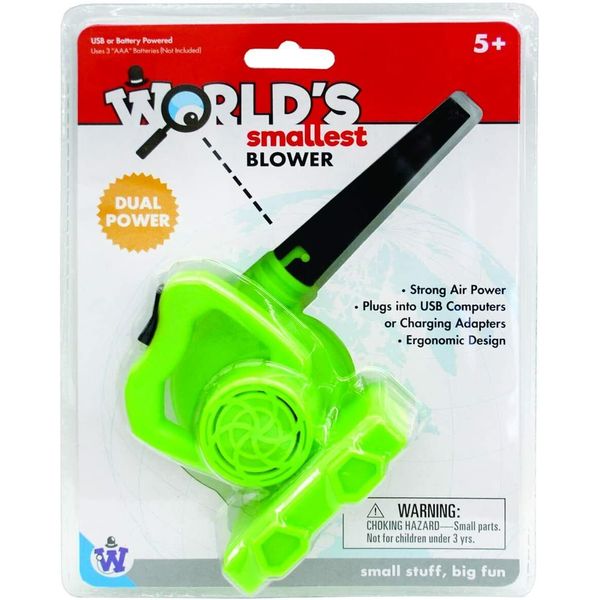 Worlds Smallest LEAF BLOWER Battery/USB Miniature Desk Toy