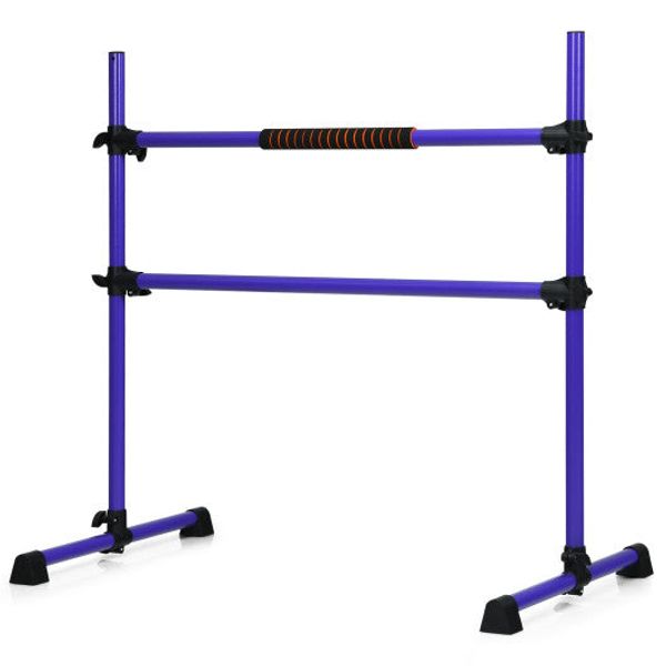 4 Feet Portable Ballet Barre with Adjustable Height-Purple