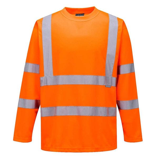 Portwest Warnschutz Langarm-T-Shirt , Größe: L, Farbe: Orange, S178ORRL