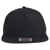 OTTO Round Flat Visor SNAP 5 Panel Mesh Back Trucker Snapback Hat - Black