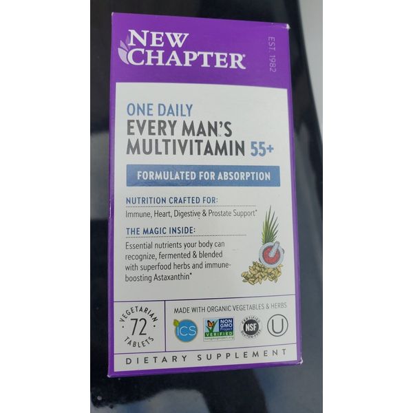 New Chapter Every Man's 55+ One Daily Multi Vitamin  72 tablets New