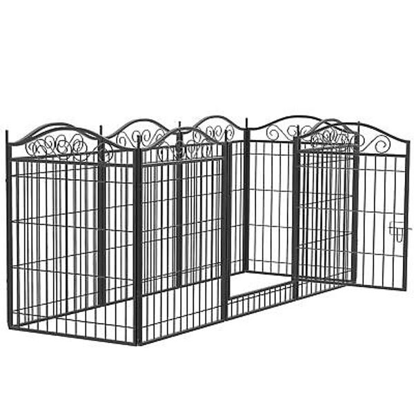 8 Panel Dog Playpen Metal kennel Exercise Fence Heavy Duty Outdoor Indoor Pet