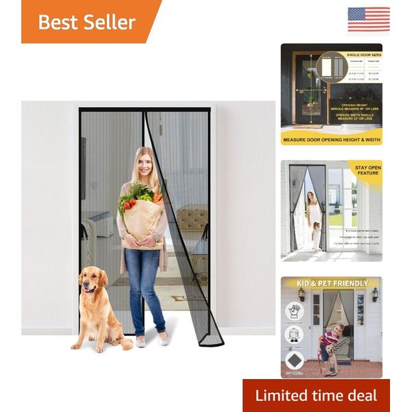 Mesh Partition Magnetic Screen Door - Fits Door Size 32x80 Inch - Pet Friendly